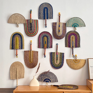 100% พัดลมมือมาตรฐานส่งออกทำจากหญ้าทะเลผลิตภัณฑ์หัตถกรรมธรรมชาติดีไซน์แบบดั้งเดิม - Product Image 2