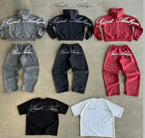 ชุดลำลองผู้ชายสไตล์วินเทจลายธงชาติอเมริกา ผ้าฝ้าย 100% ระบายอากาศได้ดี ชุดกีฬาถัก - Product Image 2