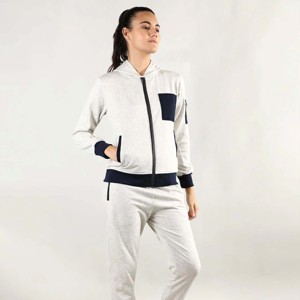 Women Zipper Tracksuit Lightweight Two-Piece Sportswear <b>Set</b> with Zipper Jacket and Stretchable Pants Ideal for Casual Wear - Product Image 2