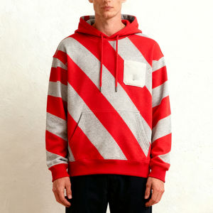 Customized logo Unisex French Terry Striped Oversized <b>Hoodies</b> High Quality Wholesale Manufacturers High Street <b>Men</b> Autumn hoody - Product Image 1