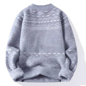Pulls en coton surdimensionnés pour hommes, logo personnalisé, tricot torsadé, taille plus, pull en tricot, pull pour hommes - Product Image 4