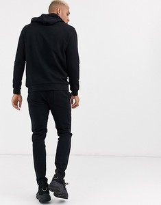 ชุดกีฬาสำหรับผู้ชายชุดวิ่งผ้าฝ้ายขนแกะสีดำล้วนดีไซน์ใหม่ - Product Image 3