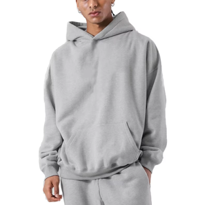Sudaderas con capucha de algodón 100% informales de lana estampadas y sólidas para hombres, ropa de calle cálida de invierno, prendas de vestir exteriores de moda en Beige - Product Image 1