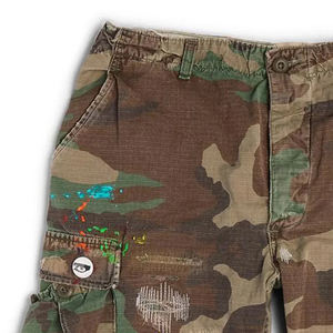 High Street Fashion <b>Elastic</b> <b>Waist</b> <b>Jean</b> Shorts Men / Good Manufacturer Custom Logo Distressed Shorts Denim Camo Shorts 2025 - Product Image 5