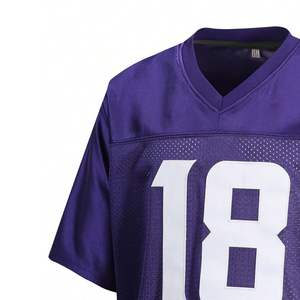 Último Estilo, MOQ Bajo, Ropa Deportiva Retro de Malla con Cuello en V para Adultos, Personalizada, OEM, Color Porthole, Jersey de Fanático del Fútbol Americano - Product Image 3