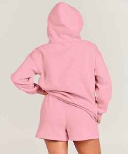 Ensemble de survêtement décontracté pour femmes, sweat-shirt à capuche oversize, ensemble de survêtement hip-hop pour femmes, ensemble en toile écologique à transfert thermique, été - Product Image 3