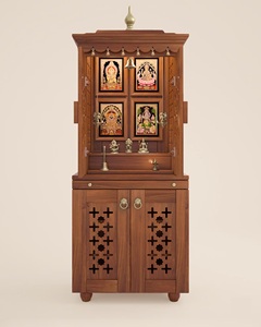 Modern Wooden Temple Solid Wood Home Mandir Hindu Prayer Cabinet Handmade Indian Furniture For Living Room Dining KA1006 - Product Image 4