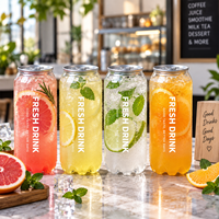 Bouteilles de jus en plastique transparent de 400 ml en gros, bocaux PET vides uniques pour l'eau, le café, le thé au lait et les jus de fruits
