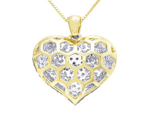 Pendentif coeur romantique plaqué or avec diamants Moissanite étincelants Collier de bijoux élégants pour femmes - Product Image 3