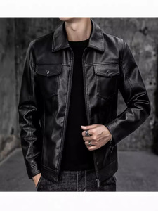 Chaqueta de Motociclista Acolchada para Hombre, Otoño Invierno, Nueva, Estilo Coreano, Ajustada, de Cuero PU, Informal, con Estilo Masculino - Product Image 6