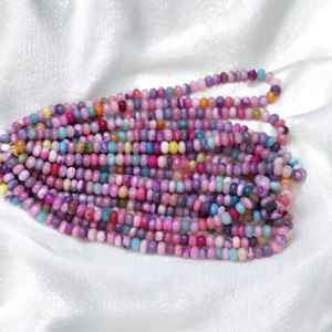Perles rondes lisses en opale ombragée de couleur disco naturelle, brin de 7mm à 10mm, perles de pierres précieuses en vrac pour la fabrication de bijoux, approvisionnement en Inde - Product Image 3
