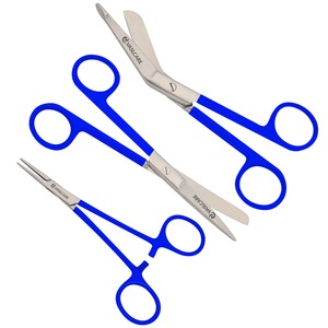 Juego de 3 tijeras Vaslcare Premium enfermería, fórceps hemostáticos manuales con abrazadera, tijeras de vendaje quirúrgico para vasectomía - Product Image 1