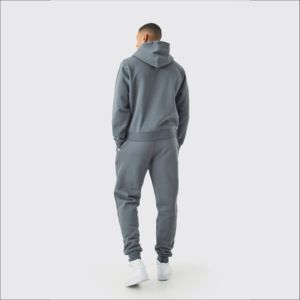 Sun Fade Winter Tracksuits Unisex Custom Logo Heavyweight French Terry Fleece Vintage Wash Screen Printed Plus Size Full Hooded - Product Image 3