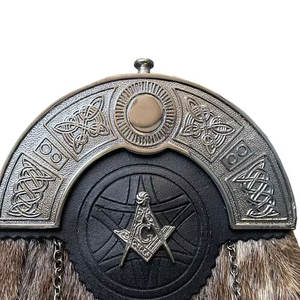 Scottish Highland 5 Yard Kilt 13 OZ, Thistle Sporran 6 pièces Ensemble Tartan Kilt pour homme-Tenue écossaise - Product Image 6