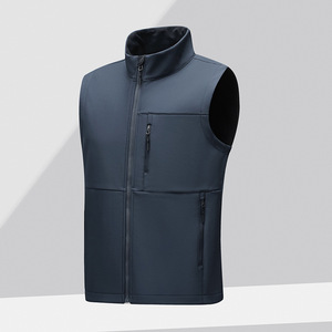 OEM Gilet softshell personnalisé chaud doublé polaire imperméable sans manches vestes gilet pour hommes avec col montant veste pour homme - Product Image 3