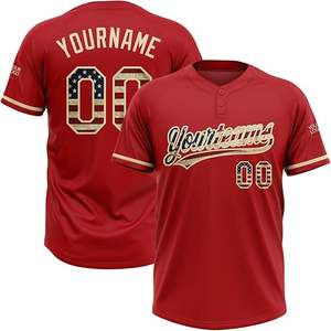 Vente en gros de chemises de baseball personnalisées de qualité supérieure Maillots de baseball en polyester à impression numérique respirants personnalisés - Product Image 1