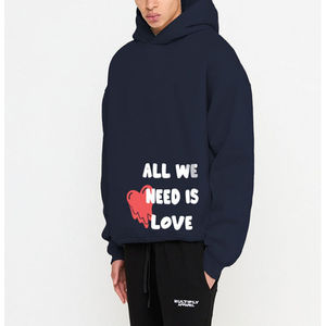 Alta calidad sólido 100% algodón impreso logotipo personalizable Casual con capucha lavado pulóver Sudadera con capucha con paquete para hombre servicio OEM - Product Image 2