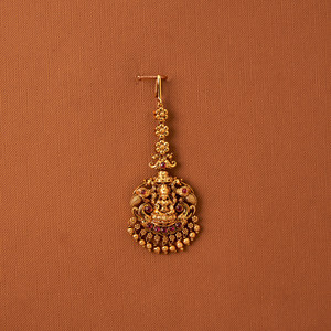 Bijoux de front Tikka antiques faits à la main placage à l'or mat pour les cadeaux de mariage directement exportés Inde leader - Product Image 1