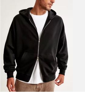 OEM Sweat à capuche zippé à double capuche pour hommes, poids lourd, logo personnalisé, sweats à capuche Boxy oversize à double fermeture éclair en éponge française avec impression bouffante - Product Image 2