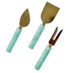 Juego de cuchillos para queso de último diseño, cortador de pastel de acero inoxidable y juego de cuchillos para servidor con mango de resina para cuchillo decorativo de mesa - Product Image 6