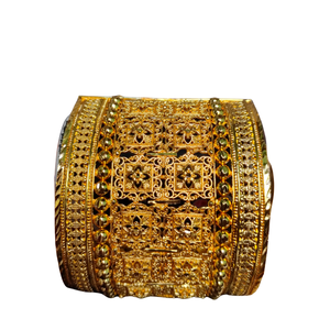 Bracelets de vente d'usine sertis de bracelets de style moderne plaqué or 22 carats pour femmes portant des bijoux par les exportateurs - Product Image 2