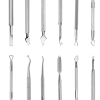 Kit de 12 outils de manucure et pédicure en acier inoxydable à double extrémité, pousse-cuticules et coupe-ongles, nettoyeur d'ongles