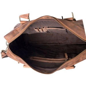 Pugmark Unisex Vintage Genuine Leather <b>Messenger</b> <b>Bag</b> Model 008-2024 Waterproof Lightweight Canvas Lining Business Office <b>Men's</b> - Product Image 4