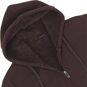 Sweats à capuche zippés lourds pour hommes épaules tombantes personnalisées col à capuche d'hiver surdimensionné motif solide et techniques teintées unies - Product Image 5
