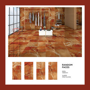 Tuile de porcelaine émaillée polie super brillante de taille 600x600mm et 600x1200mm - Product Image 2