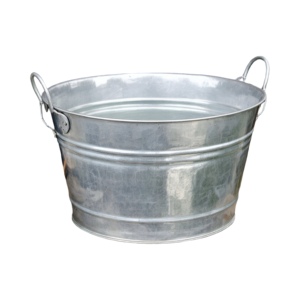 Maceta de planta de bañera ovalada galvanizada espaciosa con asas, Ideal para enfriador de bebidas de fiesta, maceta de jardín o solución de tienda casera elegante - Product Image 5