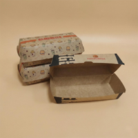 Boîte à hamburger en carton ondulé biodégradable et recyclable, avec impression personnalisée du logo, écologique, avec paillettes, pour frites et hamburgers, vente en gros