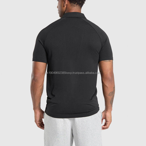 เสื้อโปโลแบบแห้งเร็วสำหรับผู้ชายเสื้อกอล์ฟเล่นกีฬาระบายอากาศได้ดีเสื้อโพลีเอสเตอร์เข้ารูปกระชับกล้ามเนื้อ - Product Image 2