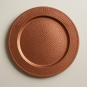 จานรองอาหารเคลือบเงาหรูหราสีโรสโกลด์สำหรับตกแต่งงานแต่งงาน จานรองสแตนเลสสำหรับงานอีเว้นท์และงานจัดเลี้ยง - Product Image 4