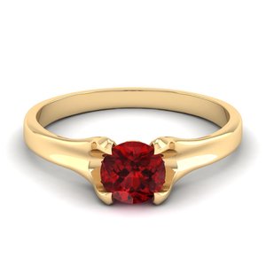 แหวนพลอยโกเมนสีแดงทรงกลมเจียระไนแบบกลมประกาย REYES น้ำหนัก 0.84 กะรัต ตัวเรือนเงินแท้ 925 ประดับด้วยมอยส์ซาไนต์ VVS เครื่องประดับสำหรับผู้หญิง - Product Image 6