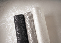 Fabriqué en Allemagne, papier peint non tissé de luxe en damassé argenté crème, perles de verre fines, résistant au lavage, salon, cuisine, 10,05x0,52m