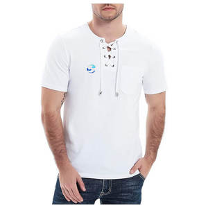 เสื้อยืดโอเวอร์ไซส์สำหรับใส่ไปยิมของผู้ชายเสื้อยืดทรงหลวมแขนสั้นผ้าคอตตอน/ใยไม้ไผ่พิมพ์ลาย - Product Image 1