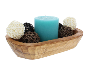 Bougie de bol de pâte en bois de haute qualité décorative en gros grande assiette de fruits épaissie différentes pièces - Product Image 6