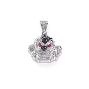 Pendentif de dessin animé glacé en or massif 10K de luxe avec diamants Moissanite chaîne à maillons cubains de style Hip Hop pour hommes et femmes - Product Image 5