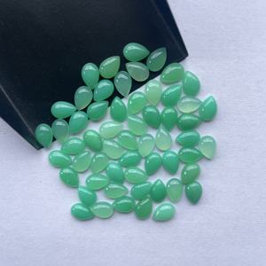 4mm 6mm 8mm Natural Green Candy Chrysoprase Pear Smooth Cabochon Loose Gemstone Semi Precious Ring <b>Jewelry</b> <b>Making</b> Setting DIY - Product Image 2