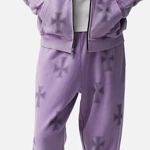 Ensemble survêtement homme en coton 100% de haute qualité, personnalisé avec des strass, pantalon de survêtement, sweat-shirt, jogging, streetwear, vente en gros - Product Image 4