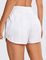 YOGA Shorts Mujeres Short de course à taille haute Mesh Liner - 3 ''Quick Dry Athletic Gym Track Workout Respirant Zip Pocket
