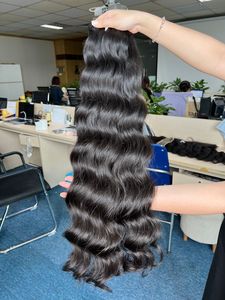 Paquets de cheveux Remy vietnamiens vierges cambodgiens naturels à cuticules alignées Deep Wavy 10 '-50 "Trame Extensions Natural Black Prix - Product Image 3