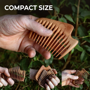 หวีไม้สะเดาธรรมชาติคุณภาพสูง |   หวีซี่ห่างขอบมนสำหรับนวดหนังศีรษะโดย saniya handicraft - Product Image 2