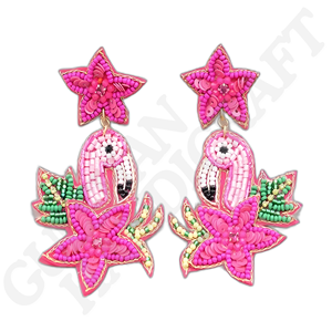 Pendientes de aro florales bohemios ligeros Hilo intrincado Joyas en forma de flor bordadas multicolores para fiestas - Product Image 3