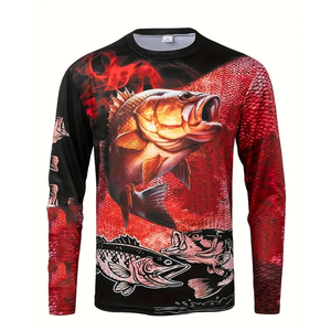 UPF 50+ UV Protection Quick Drying Breathable 100% Polyester Spandex Plus Size Fishing <b>Shirts</b> Unisex Sportswear - Product Image 1