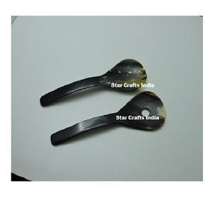 ชุดอุปกรณ์เสิร์ฟสลัดทำจากเขาสัตว์ธรรมชาติคุณภาพพรีเมียม 2 ชิ้น (ส้อมและช้อน)  สำหรับผสมสลัดและเสิร์ฟอาหาร  พร้อมสลักชื่อได้  อุปกรณ์ครัวและบนโต๊ะอาหาร - Product Image 5