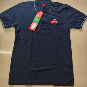 เสื้อยืดสีกรมท่าสวมใส่สบายทุกวันเสื้อยืดผ้าฝ้ายเนื้อนุ่ม100% สไตล์ทางการ - Product Image 1