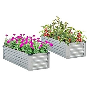 Jardinière de sol en métal fini antique décorative de balcon Jardinières galvanisées en métal pour la décoration de sol de jardin - Product Image 2