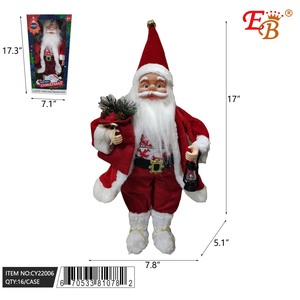 Personalizzabile 16 \ "in piedi Babbo Natale giocattolo con luce musicale regalo sacchetto di 30cm natale decorazioni a forma di bambola - Product Image 1
