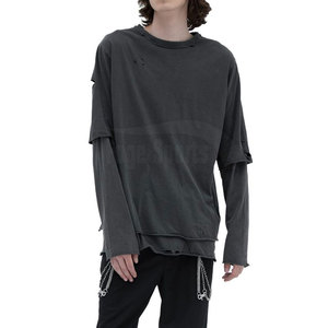 เสื้อเชิ๊ตผู้ชายแบบแห้งเร็วเสื้อฟิตเนสแห้งเร็วระบายอากาศได้ดีสองชั้นดีไซน์โลโก้ตามสั่ง - Product Image 3